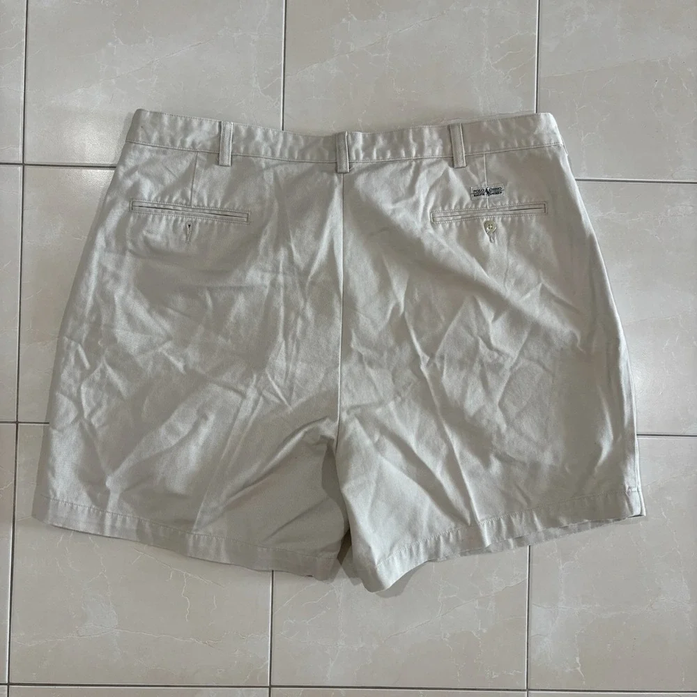 Vintage Polo Ralph Lauren Andrew Shorts Chino Men's 40 Double Pleat Beige Khaki